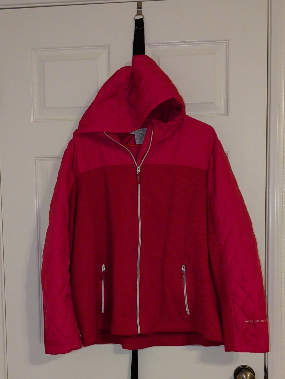 Free Country Women's Hooded Quilted Jacket in Pink